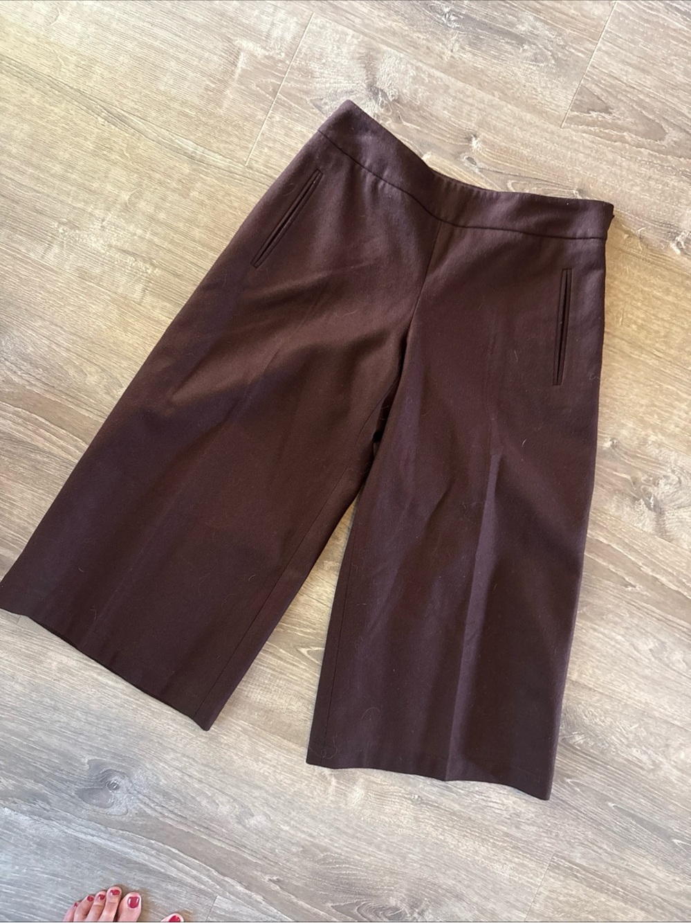 Harve Benard vintage wide-leg palazzo culottes pants wool sz 6 brown